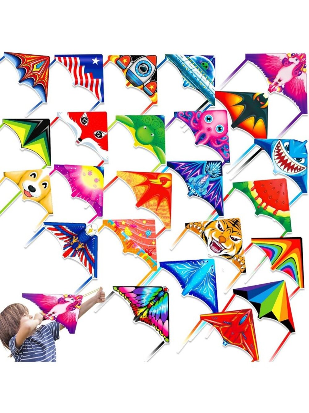 Easy-Fly Mini Kites for Kids - Fun Outdoor Party Favors & Classroom Prizes
